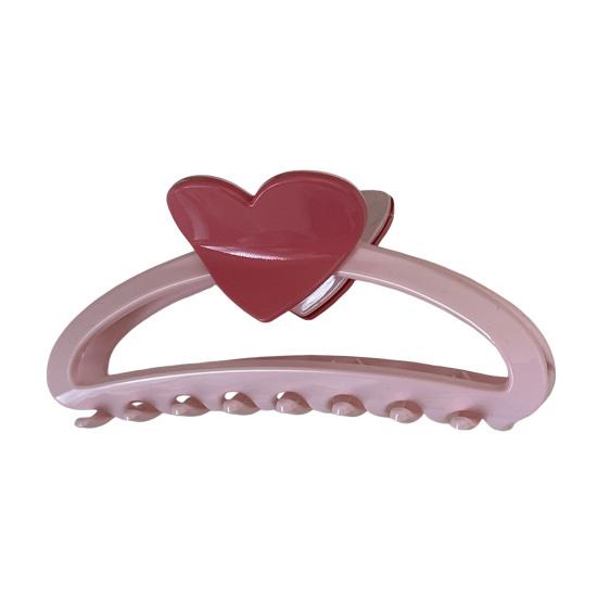 Hair Claw Heart Design Hair Clip for Women Stable Grip Back Head Hair