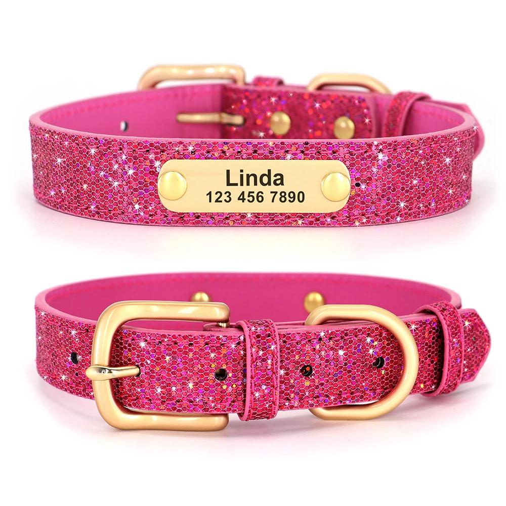 Leder Katzenhalsband Personalisiertes Katzenhalsband für Welpen Kleine Hunde Haustier Kätzchen Namensschild Halsband Kostenlose Gravur Verstellbar Haustierhalsbänder