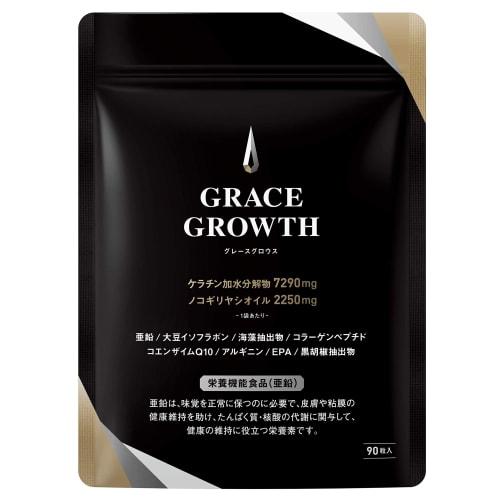 GRACE GROWTH (Keratin 7290mg / Saw Palmetto 2250mg / Zinc) Supplement (30-day Supply, Made In Japan) High In Feverfew Keratin / Contains 25 Carefully