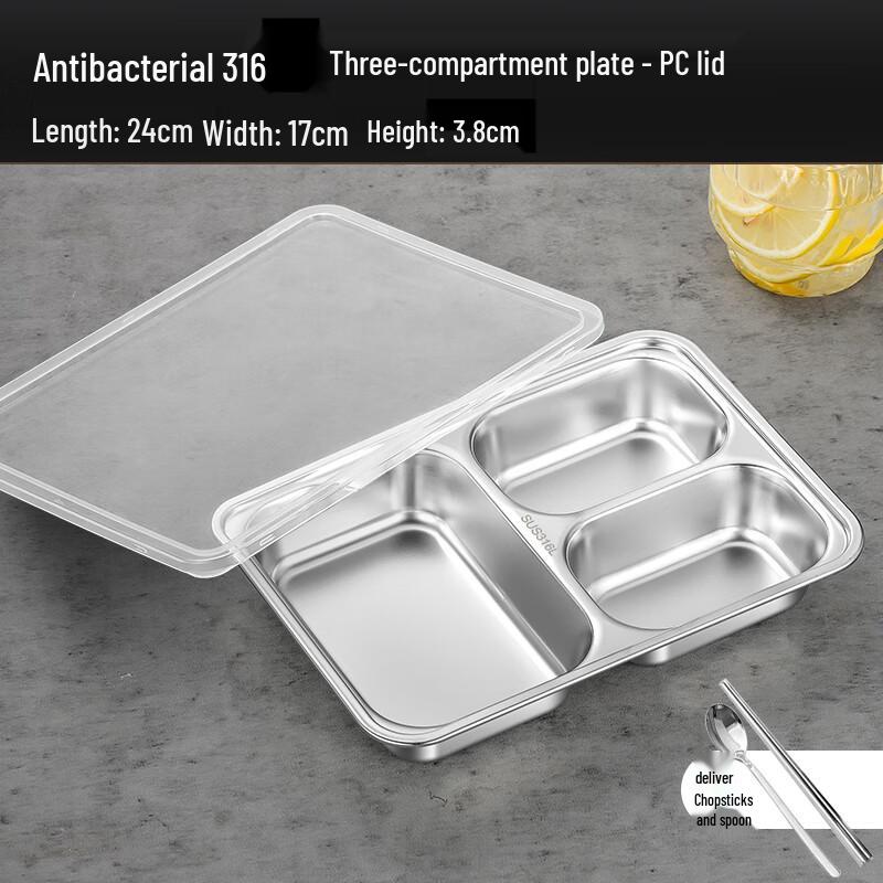 SMVP 316 Stainless Steel Divided Lunch Box