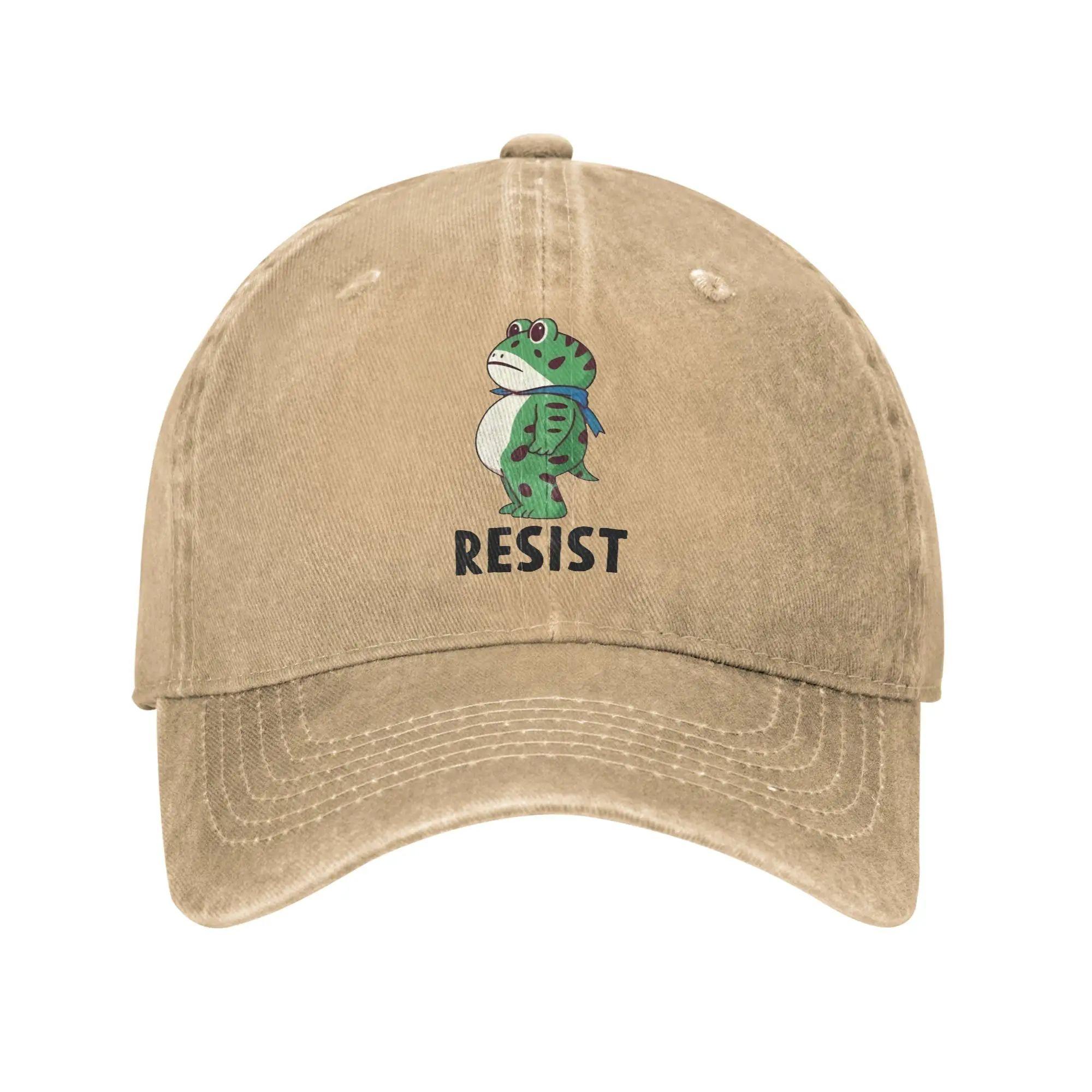 

Resist Portland Frog Protest Vintage Activist Resistance Baseball Caps Distressed Cotton Caps Hat Gift Headwear Fashion Adjustable