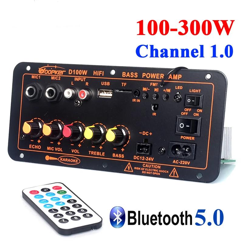 

DIY Bluetooth усилитель D100 Вт Макс. 300 Вт 220 В/12 В/24 В Цифровой усилитель Поддержка двух микрофонов MP3-плеер для автомобиля Дома