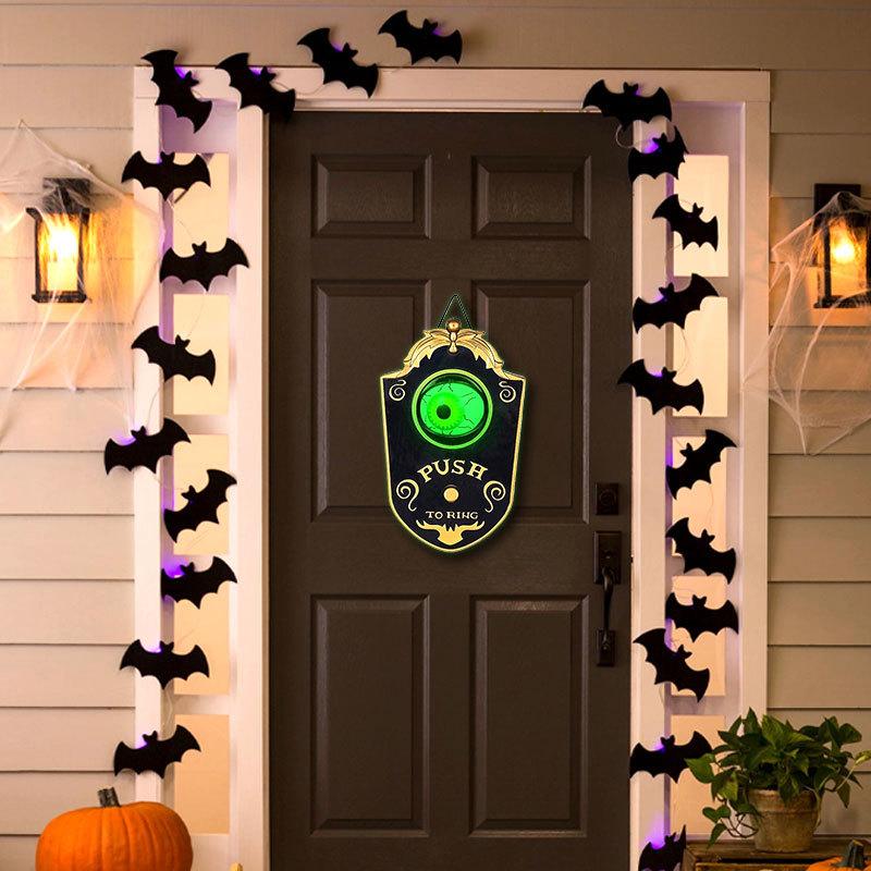 Halloween Decoration One-Eyed Doorbell Horror Props Ghost'S Day Glowing Home Hanging Electric Luminous Sounding Eyeball Doorbell