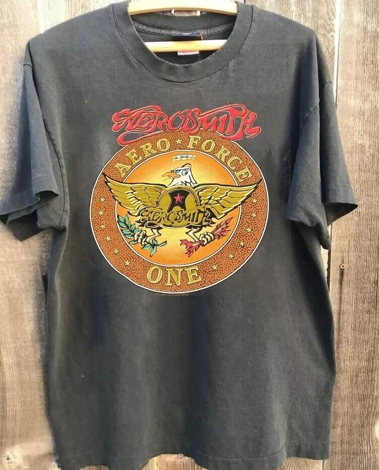 Футболка Aerosmith, Футболка Aerosmith с графическим логотипом, Угольный цвет, Унисекс S-5XL S