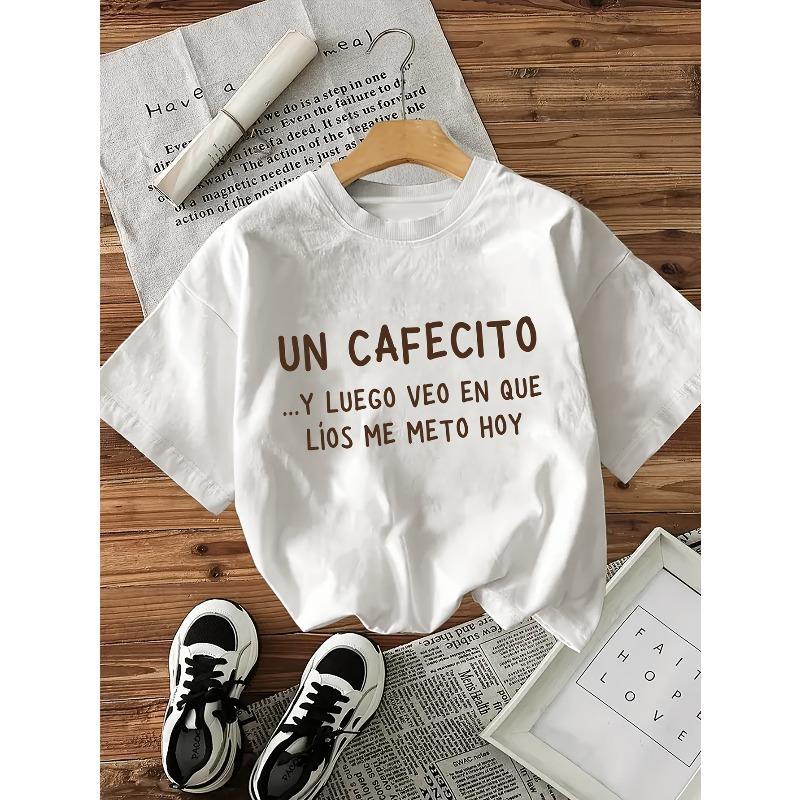 Coffee Lover Print Summer Women s Casual Fashion Round Neck T-Shirt S