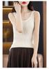 2023 Women's Fashionable Round Neck Pure Wool Sleeveless Knitted Vest Top