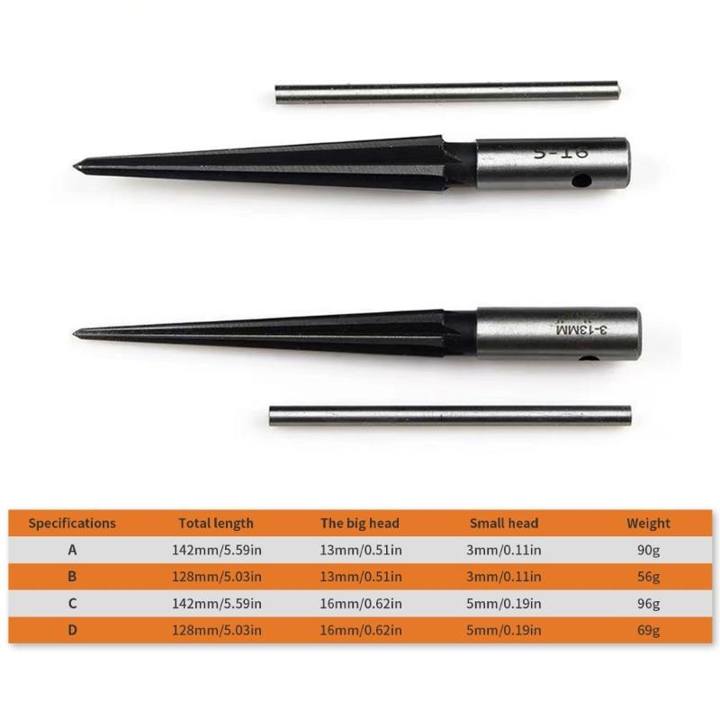 Professional Tapered Reamer with Round/Hexagonal Shank T-Handle Smooth Cutting Drilling Tool for Machinists Woodworking