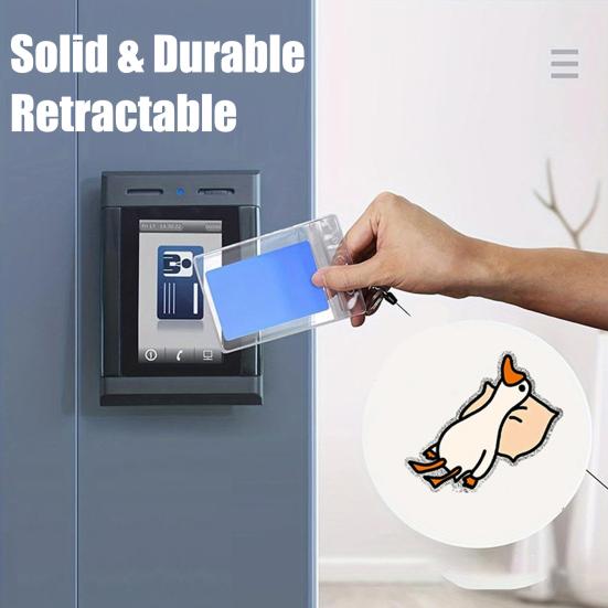 Retractable Duck Badge Holder ID Card Clip Cute Cartoon Lanyard for Nurse Office School Spring-Loaded Reel Detachable Card Case Fun ID