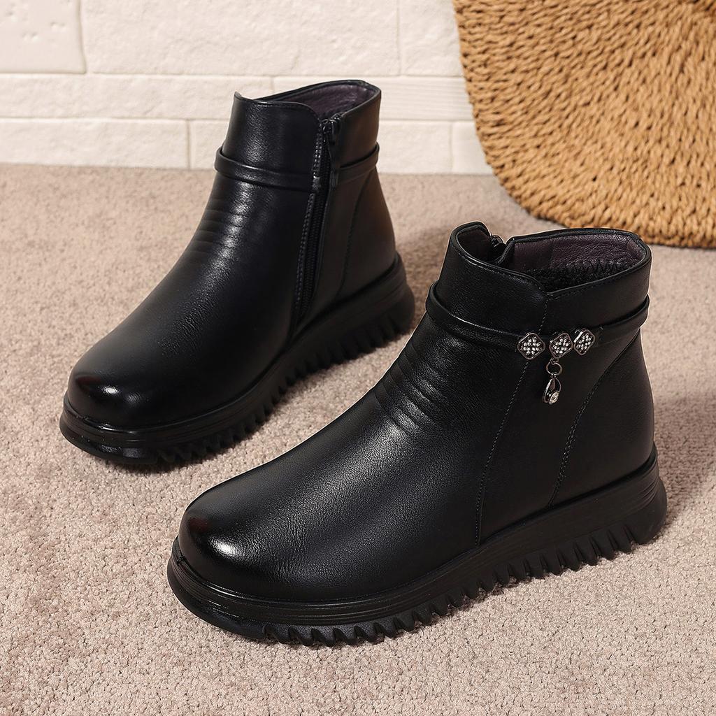 Fashion 2024 Women Autumn Winter Trend Casual Platform Ankle Boots Women Outdoor Comfortable Fashion Zipper Warm Boots Shoes for Women