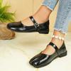 Black Patent Leather Tabi Mary Jane Shoes For Women Ankle Adjustable Buckle Split Toe Ballet Flats Custom Colors Handmade Flats