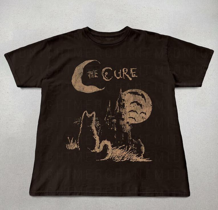 The Cure Cat Tee, 90s Alt Indie Rock, Unisex shirt, Music Gifts