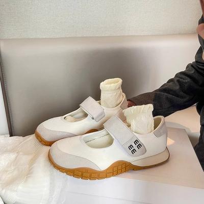French Velcro Mary Jane Shoes Women's 2025 New Fashionable Breathable Retro Versatile Casual Sports Forrest Gump Shoes