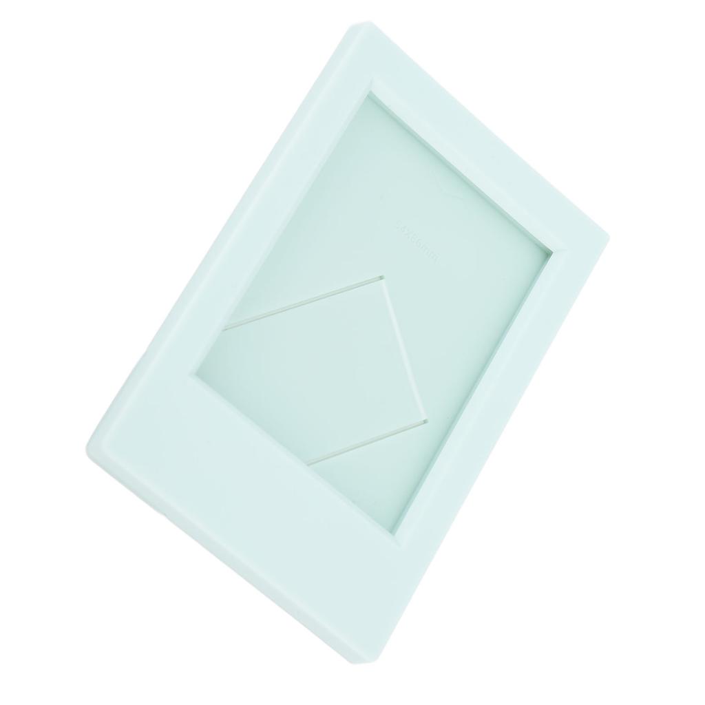 3 Zoll Mini Fotorahmen Stehender Bilderrahmen Multifunktionaler Plastikkarten-Rechnungshalter Mintgrün