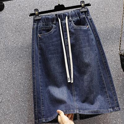 DIMANAF Plus Size Summer Denim Skirts Women Clothing  Blue Fashion A-Line Jeans Lady High Waist Casual Show Thin  Stylish Dress Elegant Skirt
