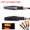 2pcs Universal Motorcycle LED Turn Signal Light Flashing Indicator Tail Stop Lamp Blinker Flowing Water Yellow Motorbikes