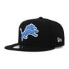 [New Era] 9FIFTY Snapback Cap Detroit Lions NFL Team Basic Snapback Cap DETROIT LIONS American Football 950 Baseball Cap Hat Black [Used]