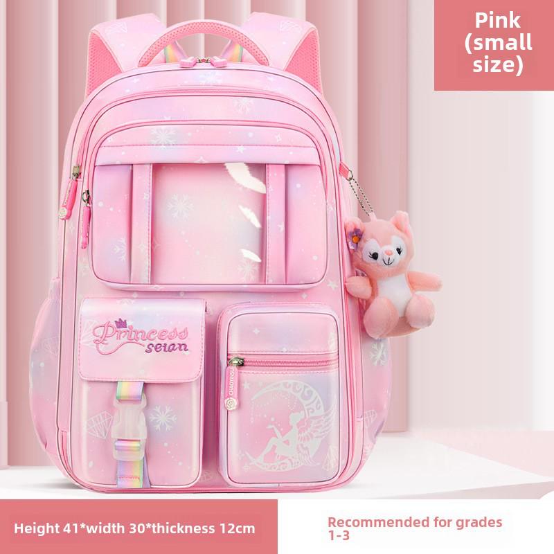 

Модный, ультралегкий рюкзак для девочек: Большая вместимость, конструкция, защищающая позвоночник, для учеников 1-6 классов начальной школы Without Doll Pendant