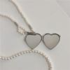 Ins New Trendy Pearl Waist Chain Crossbody Strap Women's Fashion Heart-shaped Mirror Pendant Jewelry Belt Skirt Suit Accessories
