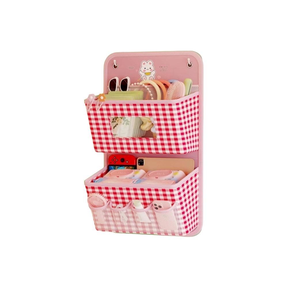 

Большая вместимость Мультяшная подвесная сумка Дышащая сумка для хранения нижнего белья и носков Спальня Pink-2 Layers