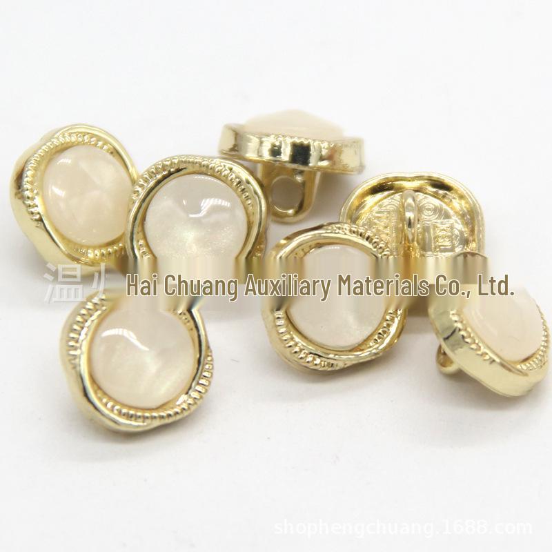 10.5mm High-Foot Zinc Alloy Shirt Buttons with Resin - Small Fragrant Style