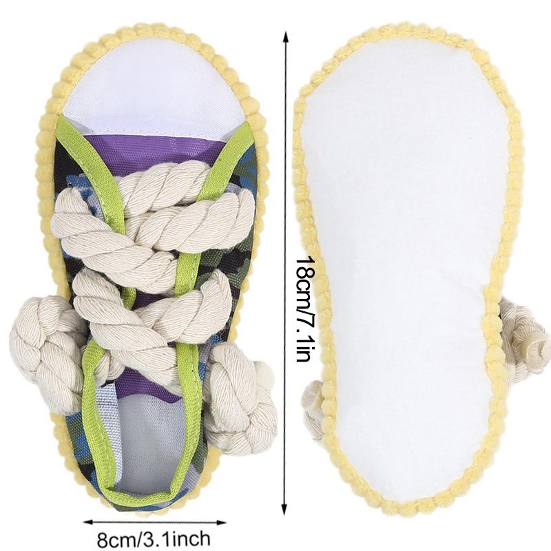 1-5PCS Dog Squeak Toy Teeth Grinding Bite Resistant Slippers Shape Puppy Chew Toy With Cotton Rope Pet Chewing Toys Dog Toys