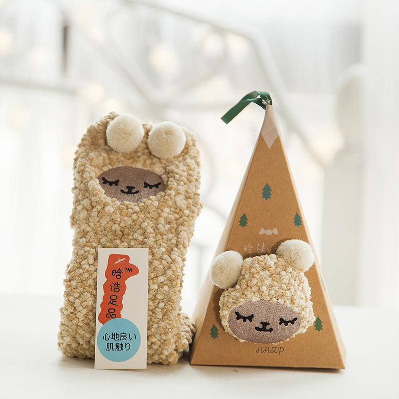 Christmas Stocking Christmas Gift Coral Velvet Cartoon Socks Suitable for Adults