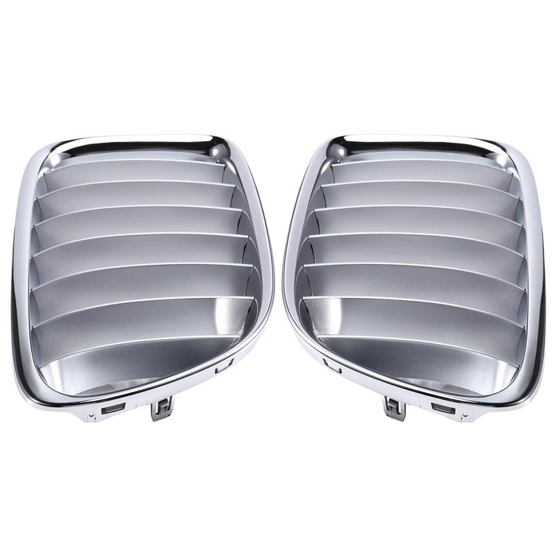 Superior-1Pair Front Bumper Upper Center Grille Chrome For BMW X1 Series E84 2010-2012 51112993307, 51112993308