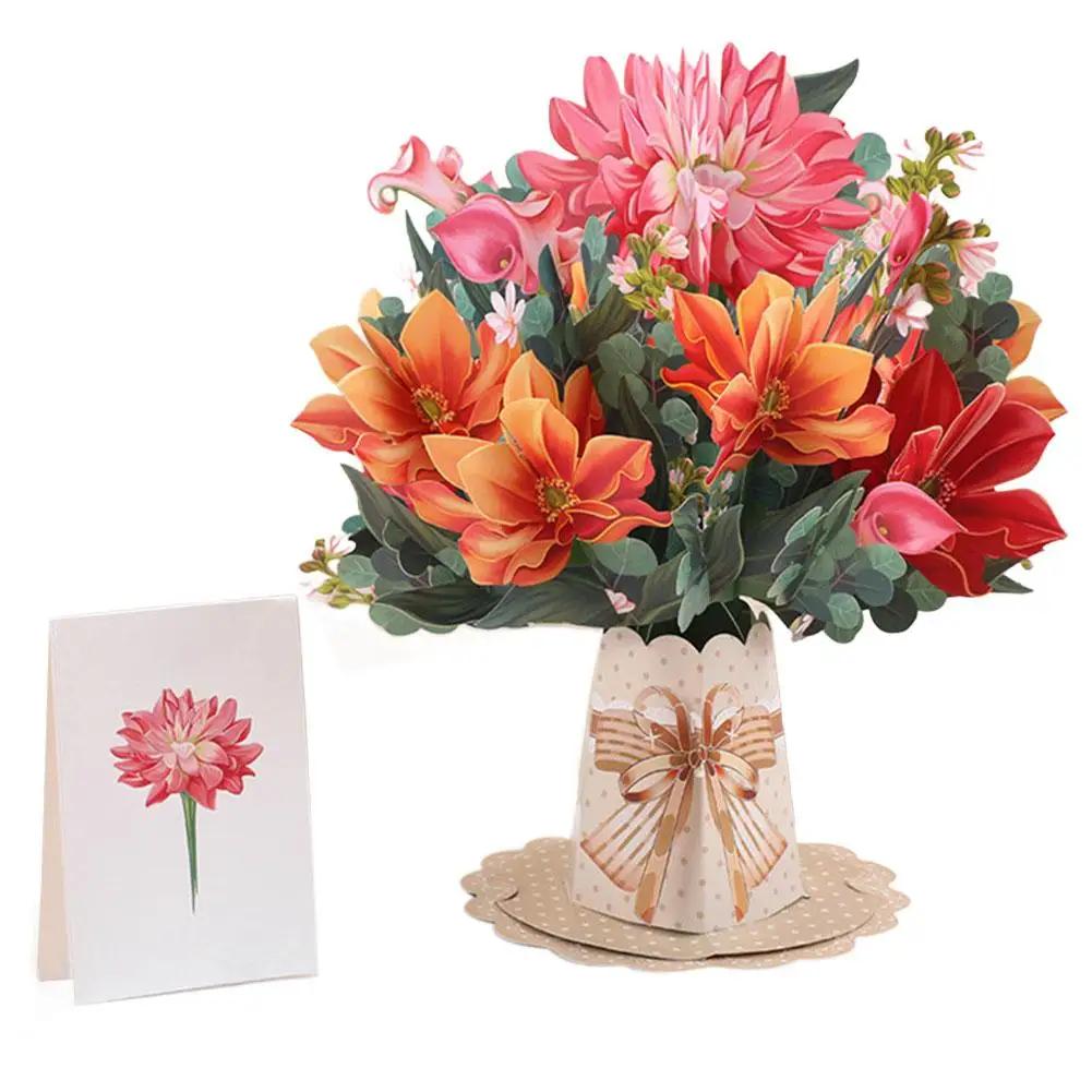 Premium 3D Aufklappbare Blumenstrauß-Karte Muttertagsgeschenk Grußkarten Valentinstag Jahrestag Dankeskarte Geburtstag 2026 Du D R6U0