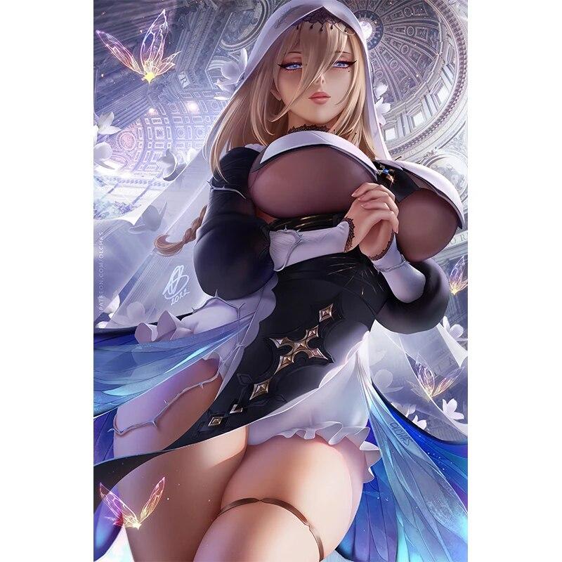 Print Game Black Stockings Avalon  Nude Sexy Girl Art Canvas Poster Living Room Bedroom Home Wall Picture