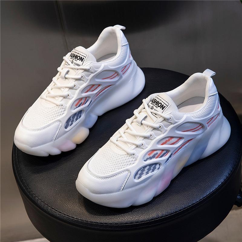 

Spring 2025 new platform dad shoes women s casual running breathable leather women s shoes heightening sports shoes children s tide 40 оранжевый