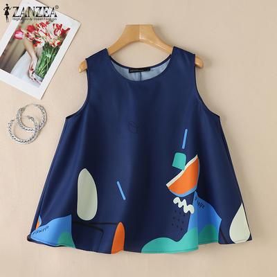 Women Summer Casual Print Sleeveless Tank Tops