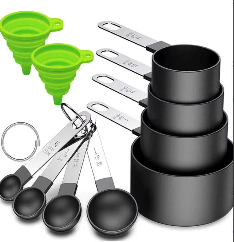 8-częściowy zestaw miarek kuchennych z uchwytami ze stali nierdzewnej