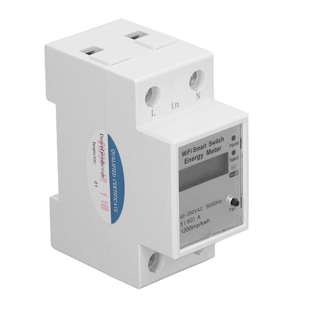 Wifi Energy Meter Circuit Breaker Mobile APP Voice Control Single Phase DIN Rail Type Smart Power Me