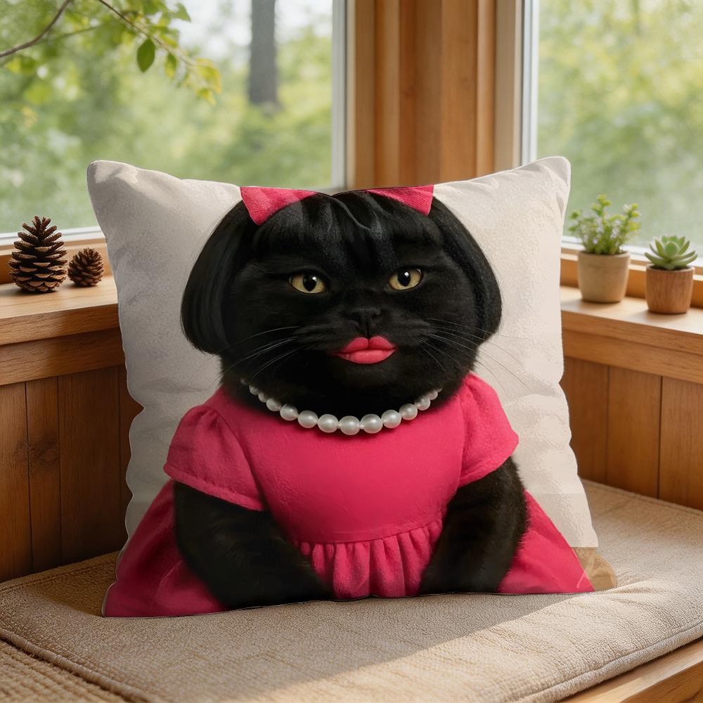 Abstrakte Hässliche Tiere Lustige Niedliche Kissenhülle Quadratisch Kurzer Plüsch Kissenbezug Wohnzimmer Sofa Heimdeko Funda X