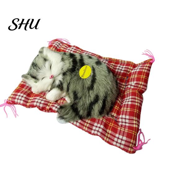 Sleeping Cats Plush Stuffed Toy Press Simulation Sound Animal Cute Doll Kids Gift