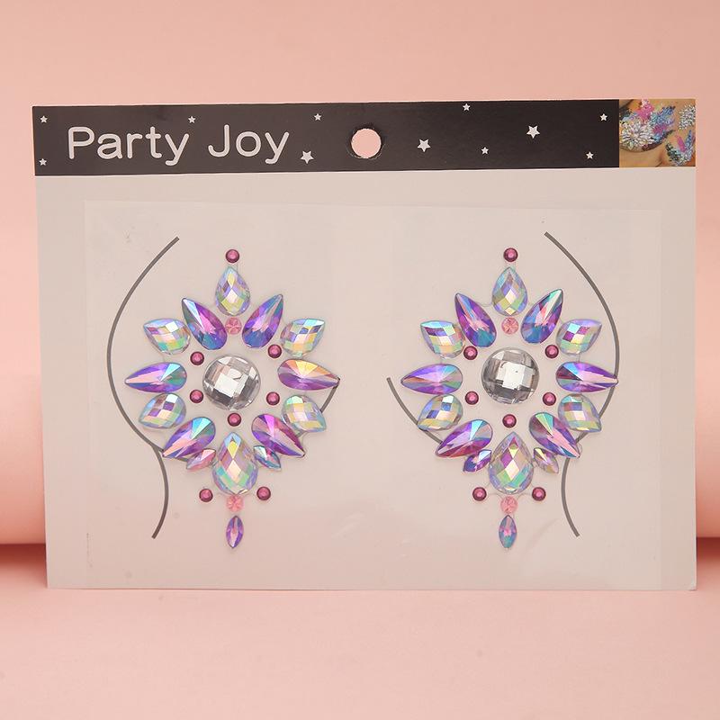 

Cross-border Carnival Face and Body Gem Stickers: Bindi, Diamond, and Gem Designs for Performance Makeup and Breast Decoration.