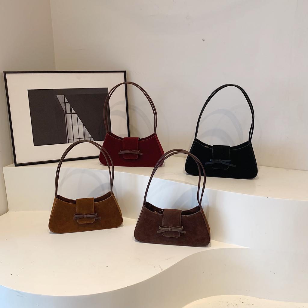 Small Niche, Simple and Versatile Bow Underarm Bag  New Style Commuting Baton Handbag Shoulder Bag