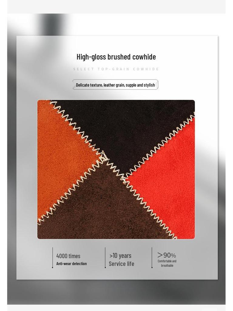 Vintage Frosted Cowhide Color Block Hobo Bag: Stylish High-End Handbag and Casual Crossbody Tote.