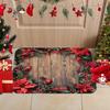1pc Poinsettia & Red Cardinal Welcome Doormat, Machine‑Washable Floor Mat for Bathroom, Living Room, Bedroom, Kitchen, Office