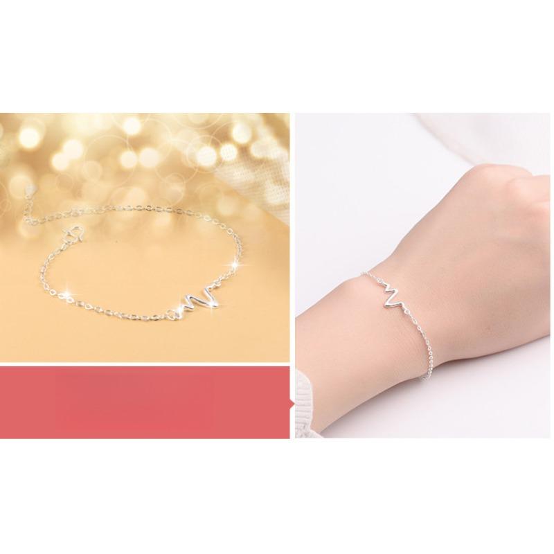 Popular Korean Version Bracelet Jewelry Women's Fashion Electrocardiogram Retro Temperament Simple and Anti-allergic Jewelry