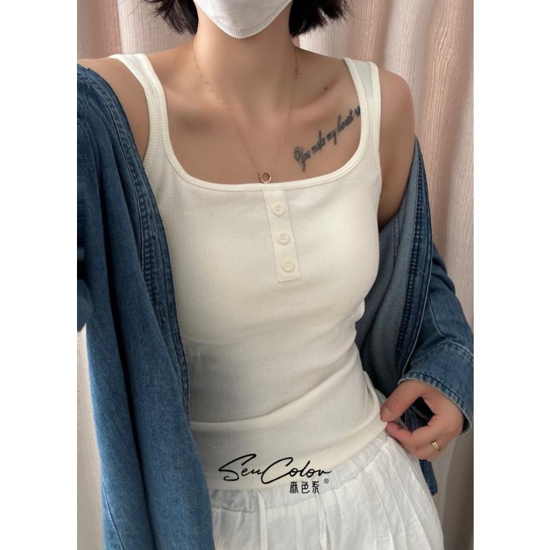 New Autumn and Winter Slim Everything Simple Fashion Vest Button Design Sense Thread Ground Hair Slim-fit Waistcoat