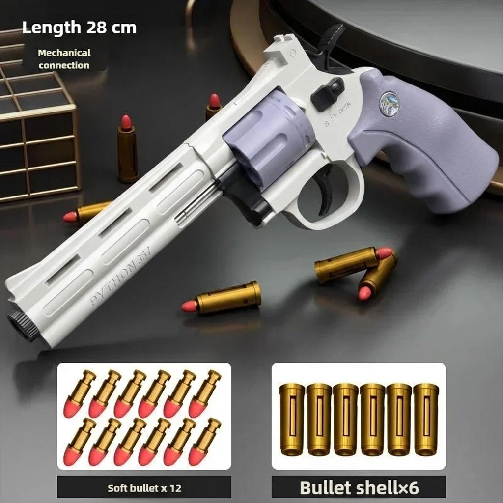 New Magnum Zp-5 357 Long Alloy Revolver Soft Bullet Can Be Fired Pistol Boy Simulation Toy Repeating Pistol Children's gifts