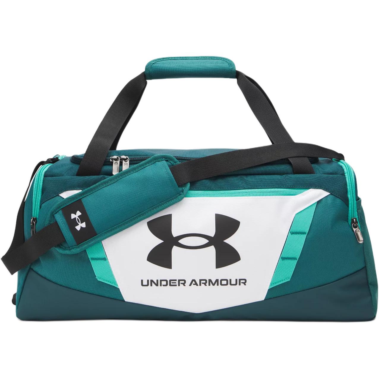 Сумка для путешествий Under Armour 40 л, полиэстер, унисекс, белая и арденская зеленая и черная 1369222-100