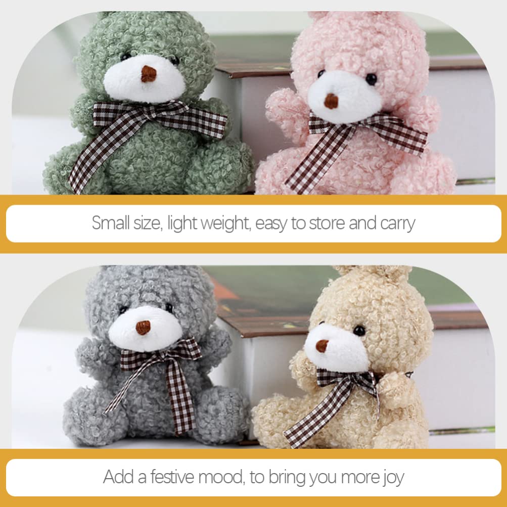 HEMOTON Mini Rabbit Stuffed Animal Party Small Plush Animal Birthday Day Easter Plush Fillers 12-Piece Keychains, Favors, Keychains, Gifts,