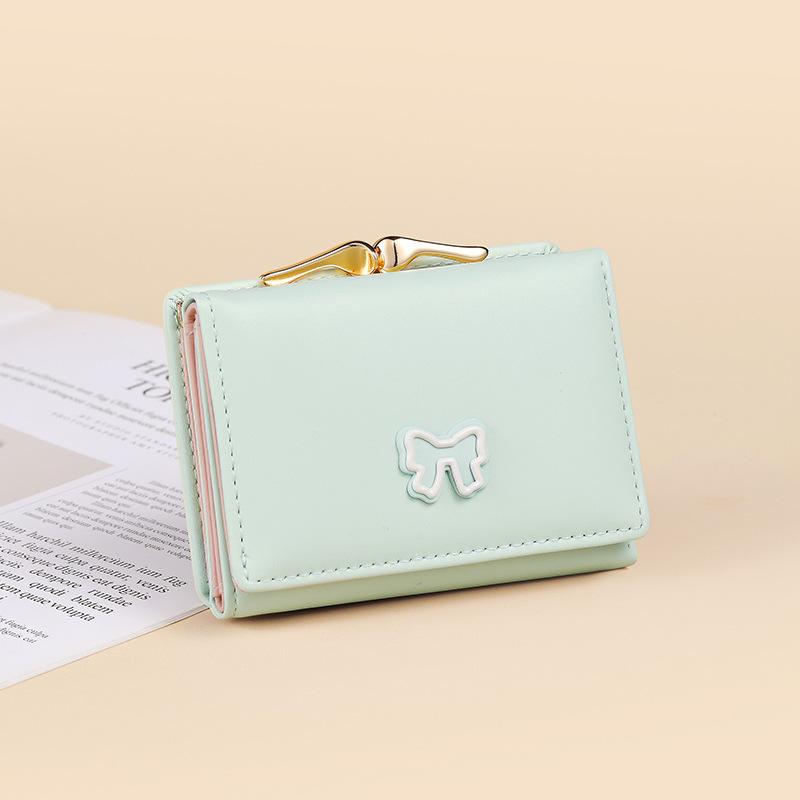 Women's Short Wallet Clip Card Bag Student Cute Small Fresh Change Bag Macaron Color Wallet Multi-card Space