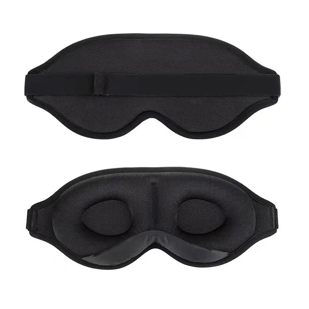 Sleep Mask for Women, Men for Home, Plane and Travel 3d with Memory Effect, Blindfold with Earplugs, Black