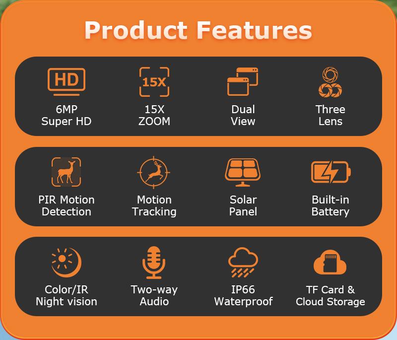 Ubox Solar 4G Wildtier-Jagd- und Überwachungskamera