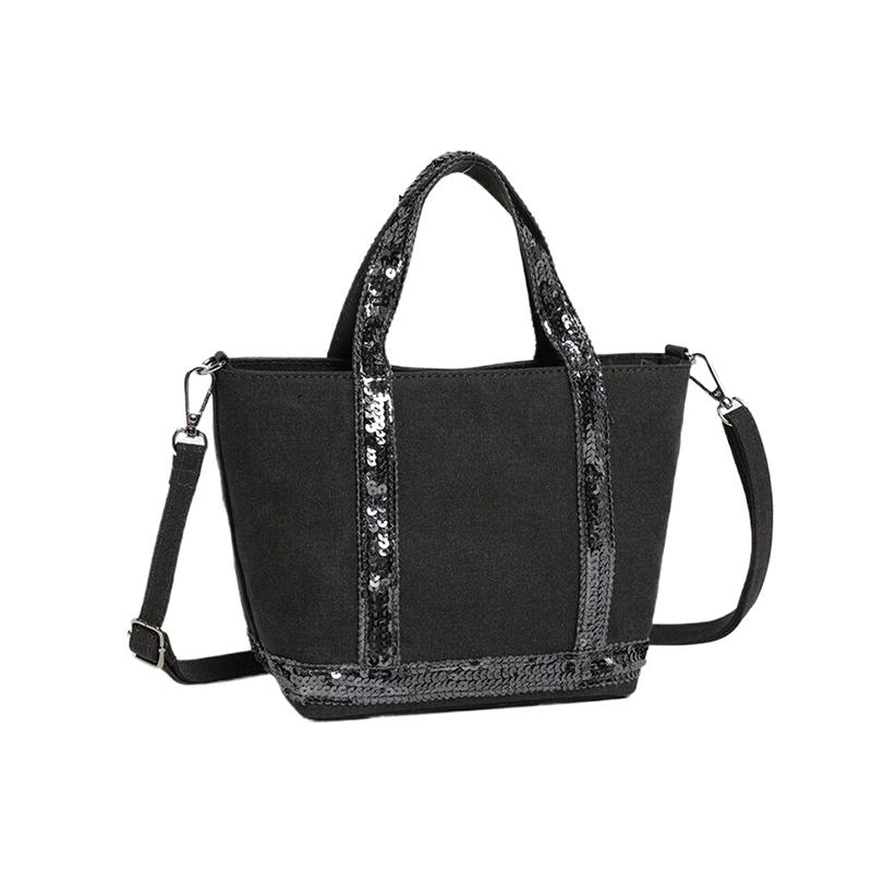 Bolso Tote de Lona Vintage con Lentejuelas Bolso de Hombro de Gran Capacidad Bolso de Mano Versátil para Desplazamientos para Mujeres Regalos
