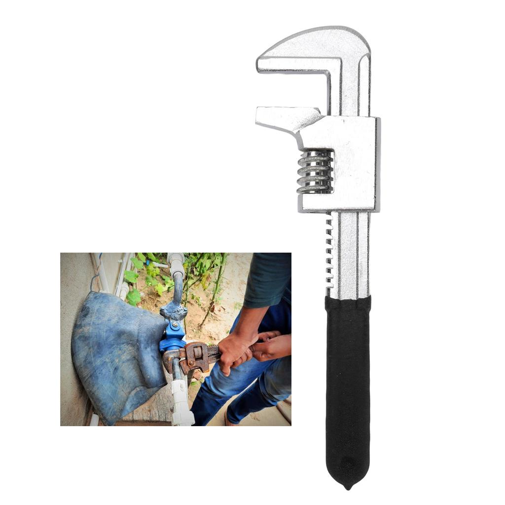 Automotive Wrench 9in   Wide Jaw Opening 2.64in F Shaped for Automobiles Construction Machine Maintenance