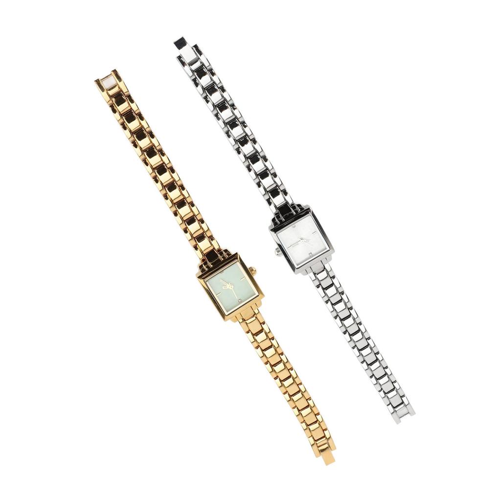 Women Stainless Steel Wristwatch Rhinestone Fashionable Rectangular Water Proof 30m Lady Watch for D